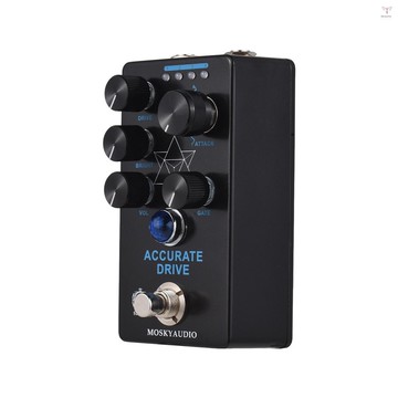 Moskyaudio ACCURATE Drive 吉他驅動貝司效果器踏板音量/明亮/驅動/門/攻擊 4 模式 DC 9