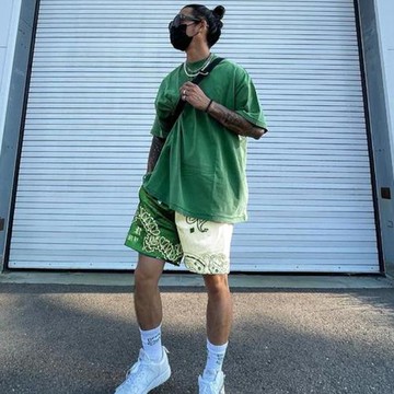 Fashion Casual Loose Wide Leg Shorts時尚休閑寬松闊腿短褲男士