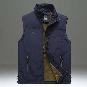 2025新款馬甲男秋冬潮流加絨加厚保暖坎肩休閑外穿背心馬夾外套男