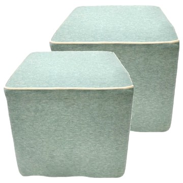 J&N 愛婗 包邊方格方型椅凳 Set 2  31x31x31cm  綠色  2個