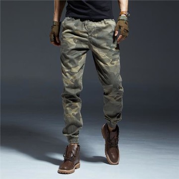 斷碼清倉！工裝褲男潮牌寬松束腳褲2025新款春秋季迷彩休閑長褲子