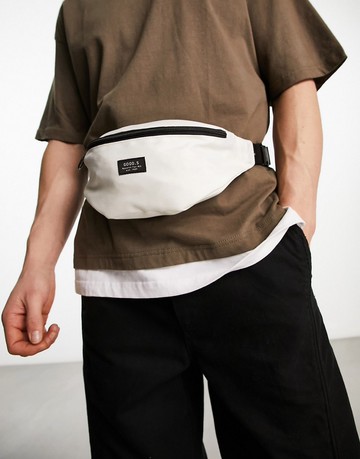 New Look plain label bum bag in ecru-White