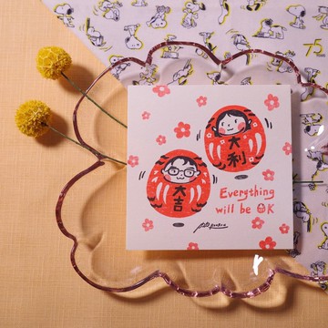 孔版印刷方卡片 【肉肉 RouRouDesign】