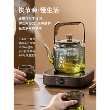 玻璃煮茶壺圍爐煮茶室內專用茶具套裝家用電陶爐燒水壺耐高溫茶壺