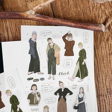 轉印貼紙 感壓貼紙 - 深色的人 2張入