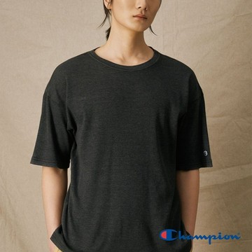 Champion 官方直營-男款 RWSS 1952系列 修身鬆餅格短袖TEE(黑)