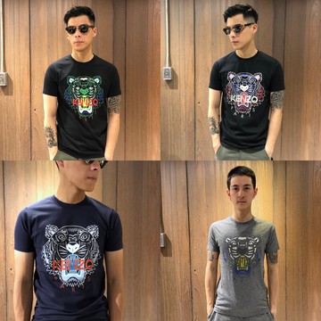 美國百分百【全新真品】KENZO 高田賢三 圓領T恤 T-shirt 短袖 logo 虎頭 印圖 XS-XXL J070