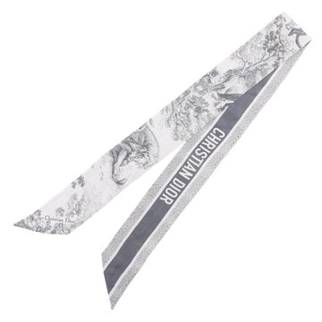 【日本直送】Christian Dior 迪奧 Mitzah 絲巾 Toile de Jouy Sauvage 緞帶 15JOU106I602 絲綢 灰色【二手】