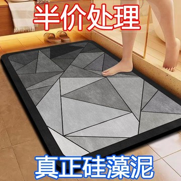 【臺灣-出貨】硅藻泥浴室吸水地墊衛生間腳墊厠所門口防滑速幹墊子家用耐臟地毯