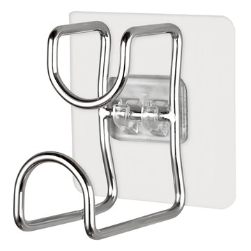 E.dot 不鏽鋼臉盆掛勾架 免釘免鑽壁掛黏貼  不鏽鋼原色  1個