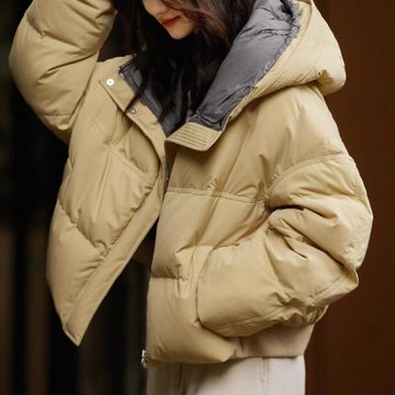 [巴黎精品] 現貨+預購 頂級真羽絨外套90%鵝絨羽絨衣秋冬外套保暖大碼休閒女裝-連帽撞色短款女外套a1lm42