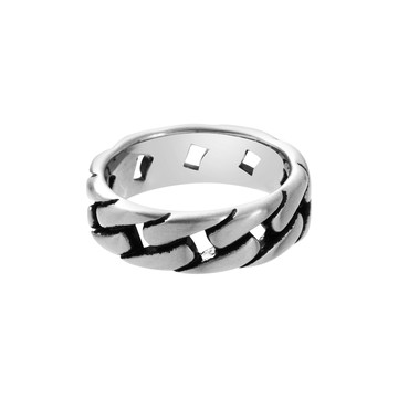 [預購] [韓國] [鋼飾] 銀鏈流域戒指 / 3 size / Silver Chain Flow Ring