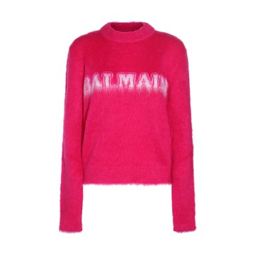 Balmain - Pink And White Wool Blend Jumper