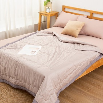 銀纖維60支天絲™萊賽爾涼被(奶茶棕)-150X200CM / 銀離子夏被 / 物理永久防螨抗菌