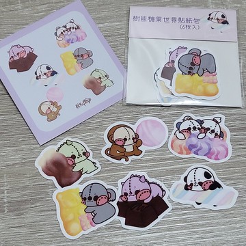 Vipstorey樹熊|樹熊的糖果世界貼紙包 6枚入