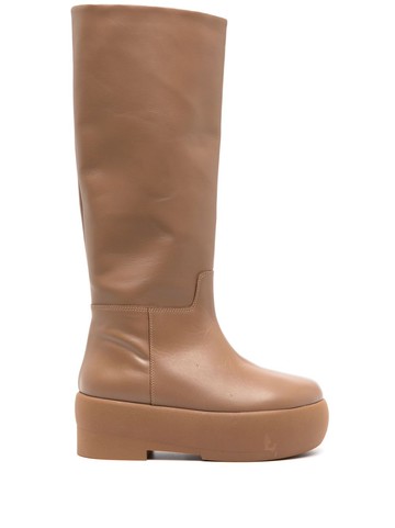 GIABORGHINI - Texan knee-high leather boots - women - Rubber/Leather - 38 - Brown