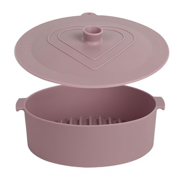 Marwi Union 氣炸鍋微波爐通用新款矽膠內鍋 大+蓋子組  粉色  韓國製  耐熱100°C  內鍋5公升  1組