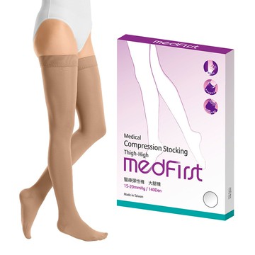 Medfirst 醫療彈性襪 140D 大腿襪 膚色 (單件)【杏一】