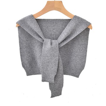 BLUEFOG 換季肩部針織披肩圍巾  希瑟灰  Free(80~100cm)