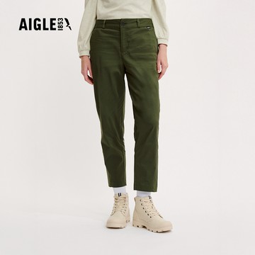 【AIGLE】女 快乾彈性九分褲｜AG-4P228A080 軍綠