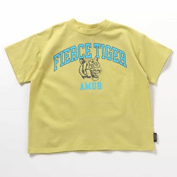 日本 BREEZE - [必收]美式印花短袖T恤-老虎logo-芥黃