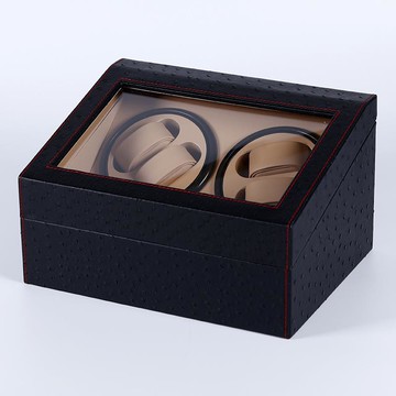 檀韻致遠駝鳥紋PU皮革4+6自動搖表器新款馬達盒轉表器現貨手表盒【宜家良品百貨】