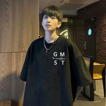 韓版麂皮gmst短袖t/5色-TA5582