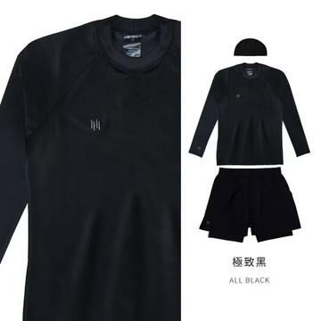 【廠商直送】Heroine-束胸泳衣拉鍊五件組-極致黑-多尺寸任選