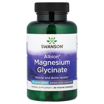 Swanson Vitamins, Albion®，甘氨酸鎂，133 毫克，90 粒全素膠囊