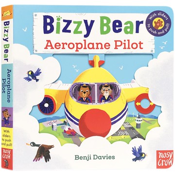 「送音頻」Bizzy Bear:Aeroplane Pilot 互動式繪本 推拉書 操作書 飛機 忙碌的小熊 有聲書