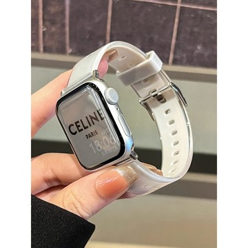 《台灣出貨》適用 APPLE WATCH 果凍硅膠錶帶 硅膠錶帶 防水錶帶 S11 S10 SE 46mm 女士錶帶