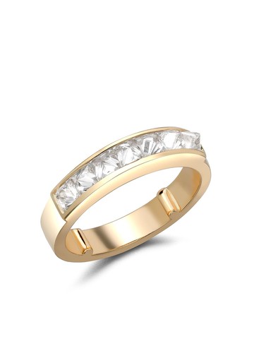 Pragnell - 18kt yellow gold RockChic domed diamond ring - women - Diamond/18kt Yellow Gold - N