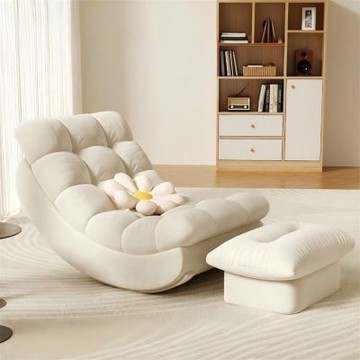 【匠俱】躺椅-腳踏款-75*135*75cm(月亮搖搖椅 陽臺懶人沙發椅 客廳家用休閑單人沙發椅)