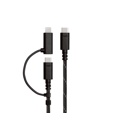 二合一 USB-C to USB-C & Lightning   充電/傳輸線 (1.0 m)