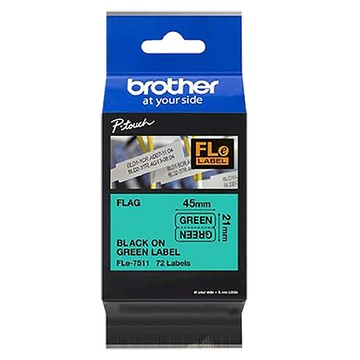 兄弟牌brother定型旗幟標籤帶/FLe-7511/45*21mm/綠底黑字