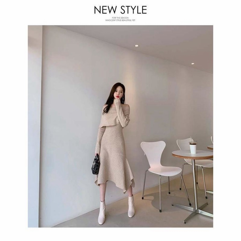 オフショルワンピース アシンメトリーワンピース ロング
