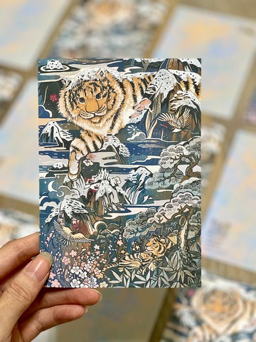 瑞雪豐年 虎年版畫明信片