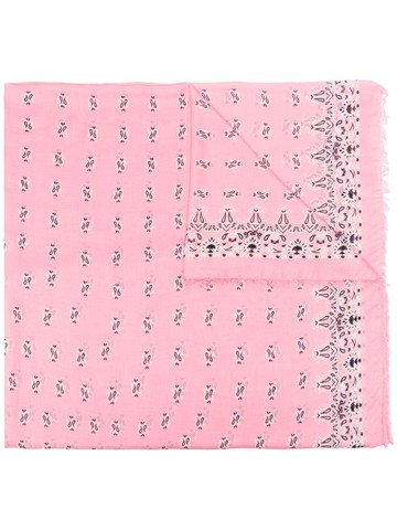 Saint Laurent - paisley-print grand-rectangle scarf - women - Modal/Cashmere - One Size - Pink