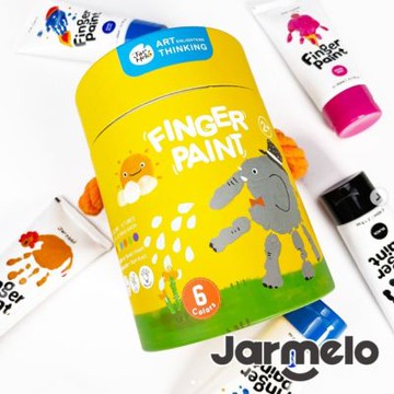 【JarMelo 原創美玩】易洗手指畫顏料-基礎(6色) JA91142