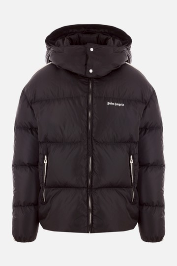PALM ANGELS nylon down jacket with side bands and logo patch Man
