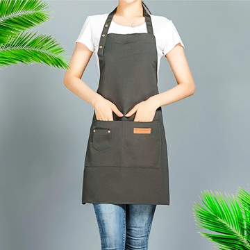 北歐風帆布圍裙 可調肩帶 簡約設計  葉綠色  1組