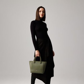 【BRAUN BUFFEL 德國小金牛】台灣總代理 依雅娜-A 小托特包-海藻綠/BF872-56-SP