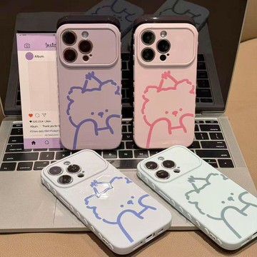 帽子小熊側面愛心適用蘋果17PROMAX清新少女手機殼iPhone16小衆15