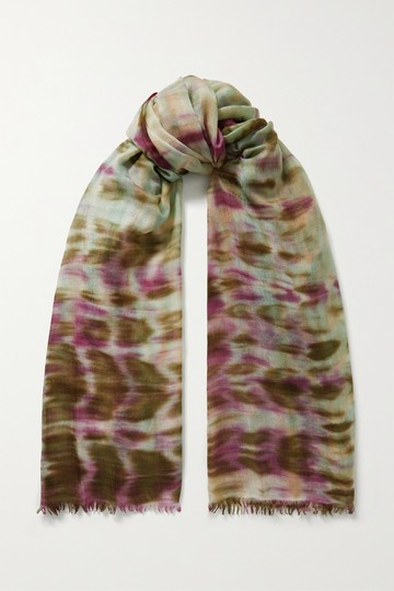 Isabel Marant - Tie-dyed Wool And Cashmere-blend Scarf - Green - one size