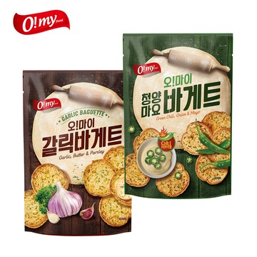 【O!my 歐邁福】法式麵包餅乾 80g (香蒜奶油/青陽辣椒美乃滋) (效期202608)