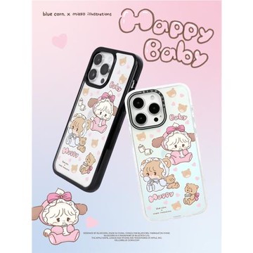 【bluecorn】藍色苞米聯名MIKKO奶瓶寶貝適用于iPhone 16 15 14 13 PRO MAX magsafe鏡面磁吸防摔手機殼