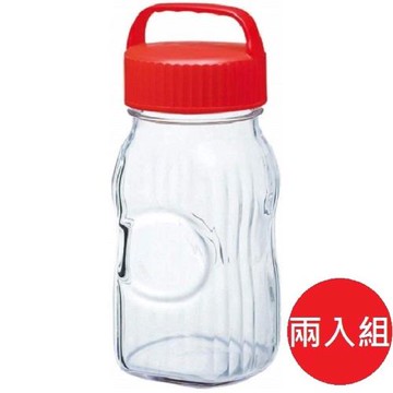 日本 東洋佐佐木 玻璃醃製甁 紅色 1500ml 兩入組