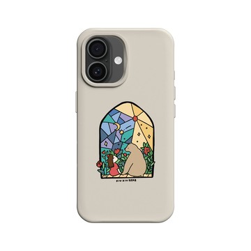 iPhone 16 SolidX 貝殼灰 - 咻咻熊 XiuXiubear - 窗裡的日月