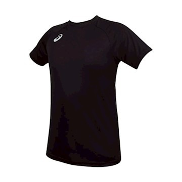 ASICS 男排球短袖T恤-運動 上衣 休閒 亞瑟士 2053A214-001 黑銀