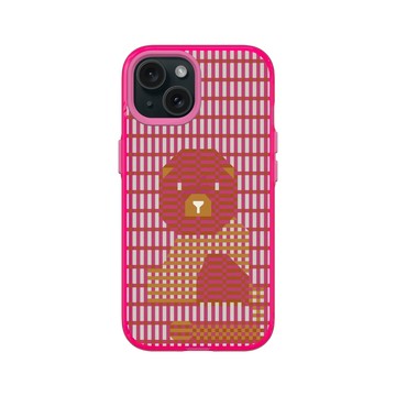iPhone 15 Clear 粉漾桃 - The Wildlife Collection 動物野境系列 - 亞洲獅 - 線條版